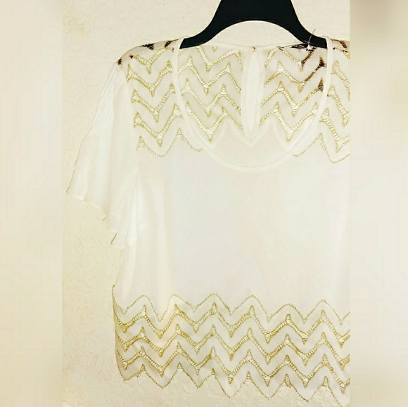 Bebe brand 1/2 Sleeve Chiffon Blouse - Picture 1 of 3